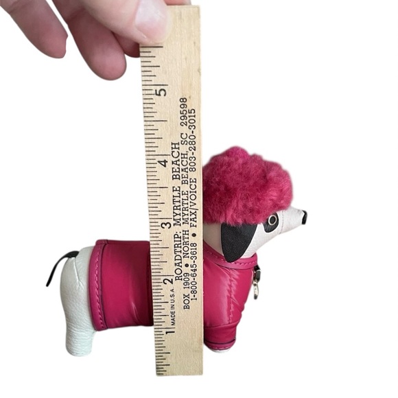 Kate Spade Festive Pink Claude Dachshund Dog Keychain/Bag Charm - Picture 10 of 10